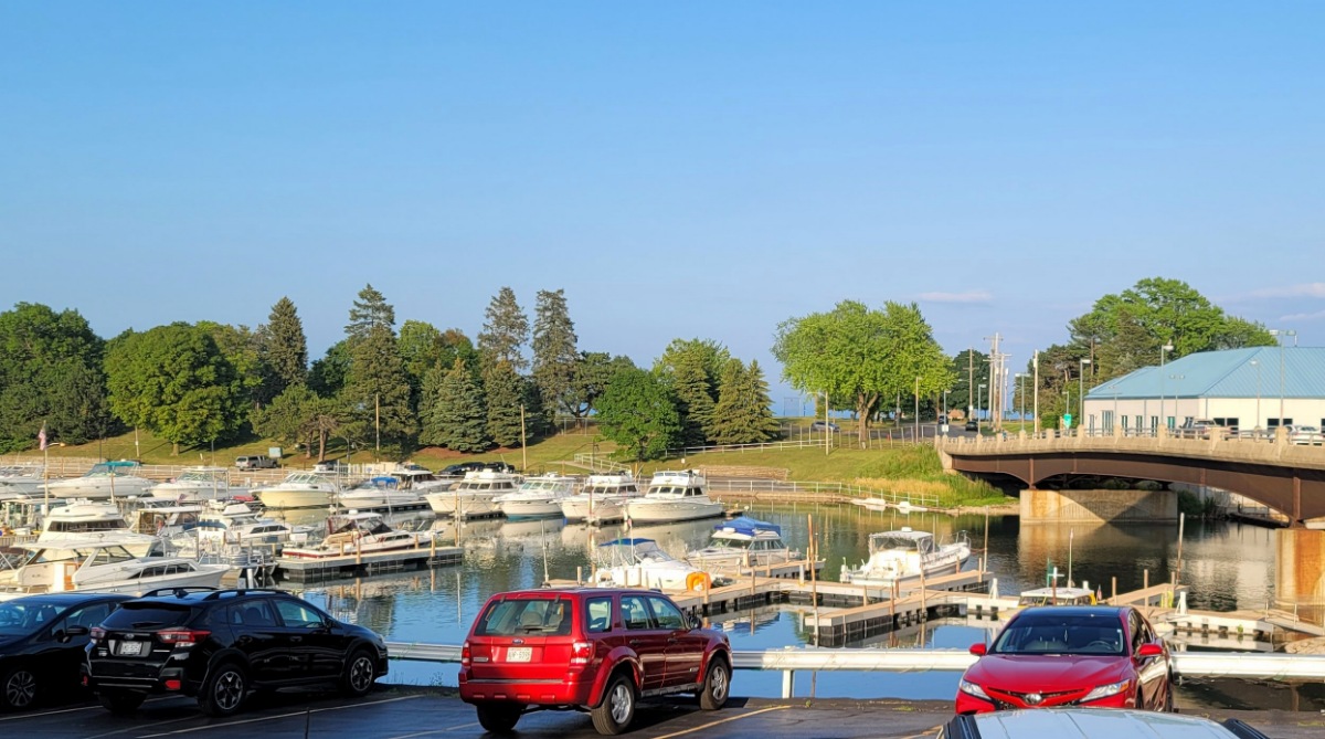 Harbor view from the Boat House Pub & Eatery.