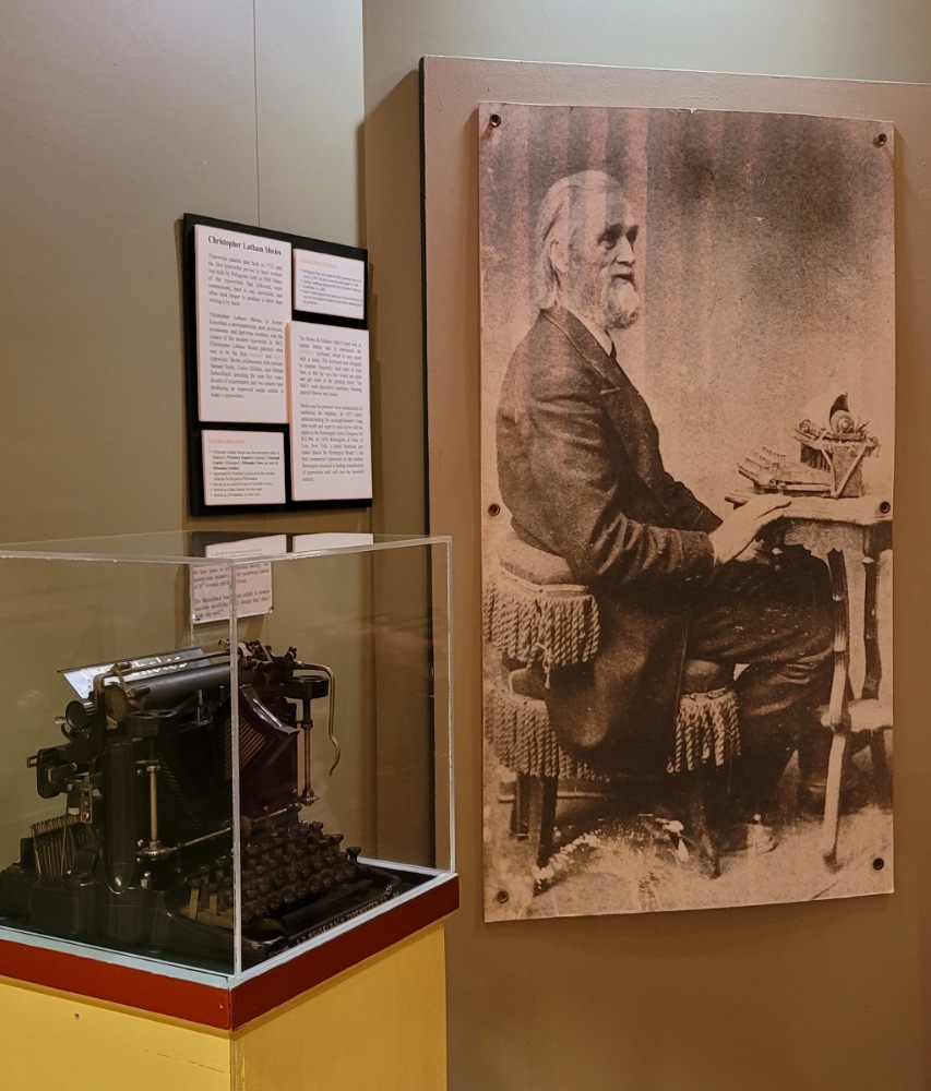 A.D. Meiselbach typewriter at the Kenosha History Museum.