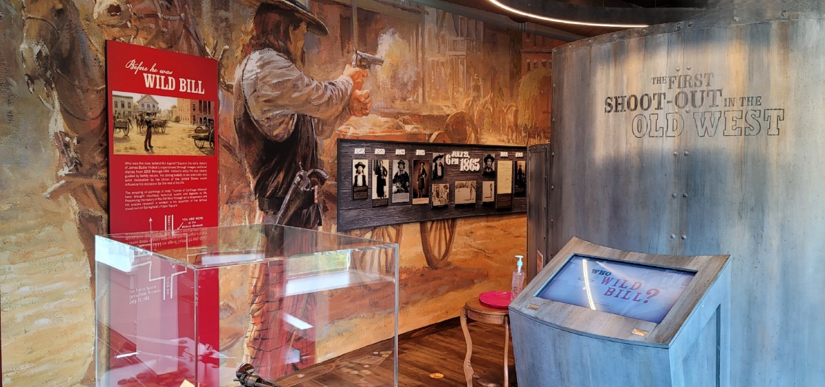 The Springfield History Museum on the Square explores the rich history of the city including being home to one of the first recorded Old West shootouts that took place between Wild Bill Hickok and Davis Tutt in 1865.