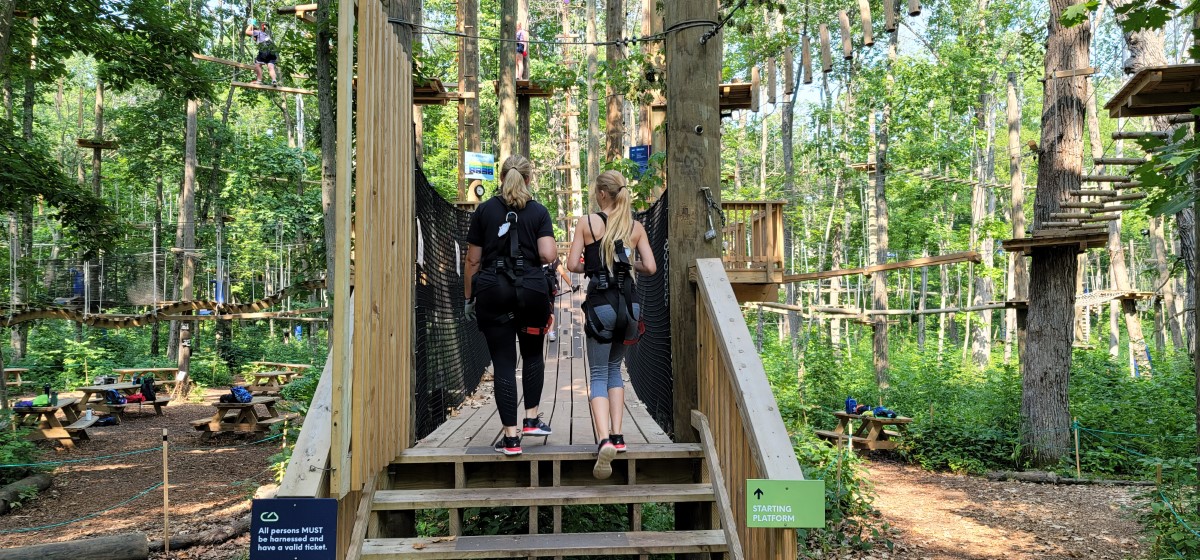 The starting platform at ropes course.
