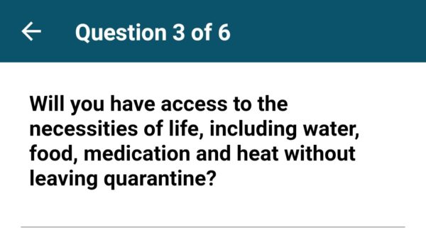 Canada border crossing Covid-19 questions.