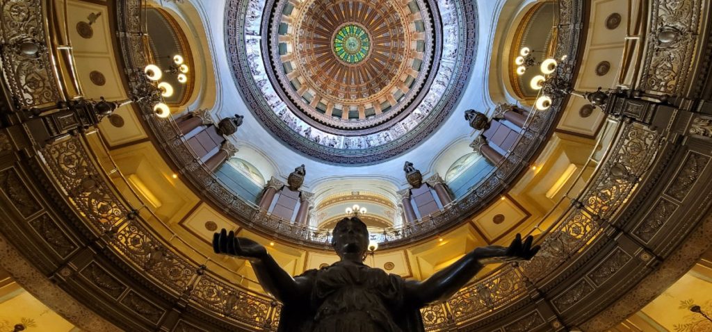 Inside look at the Illinois Capitol Dome.