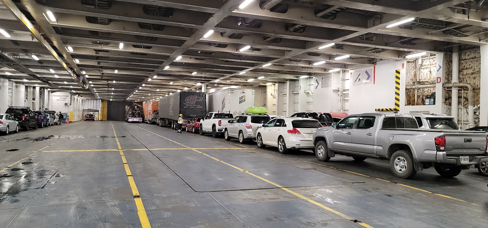 What it's like parking on the car ferry to Newfoundland.