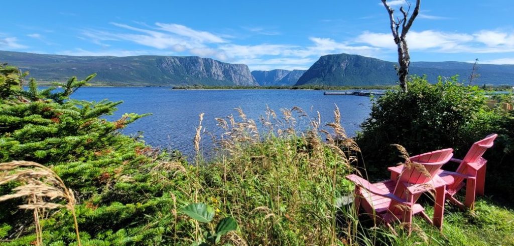 The lookout at Western Brooke Pond in Gros Morne National Park, one of the best things to do in Newfoundland.