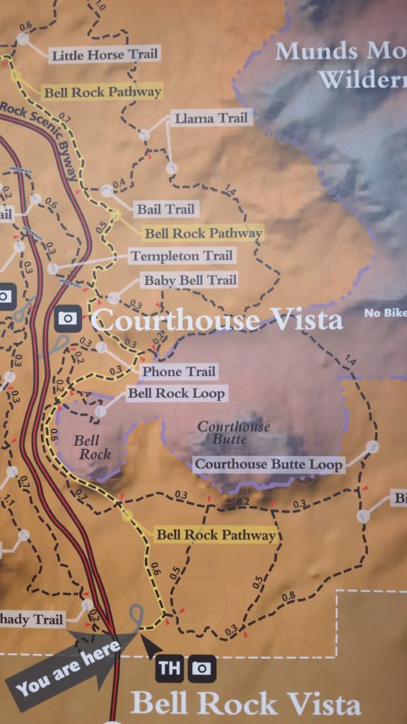 Courthouse Butte Loop and the Bell Rock Loop Map