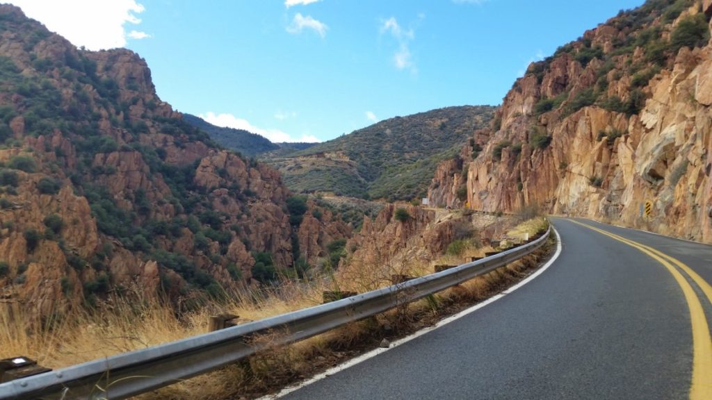 Driving Highway 89A from Sedona to Flagstaff.