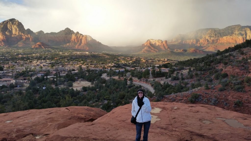 The Sedona Airport Scenic Lookout at sunset.