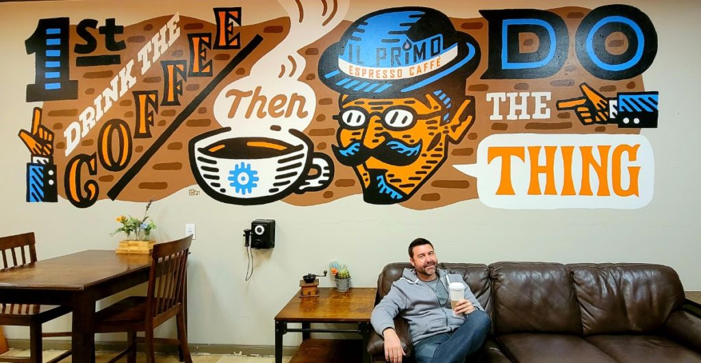 Il Primo Espresso Caffe mural