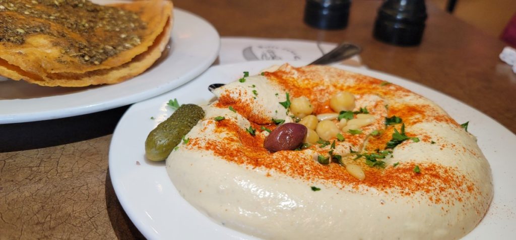 Hummus appetizer at Bella Luna Cafe, best restaurant Wichita KS.