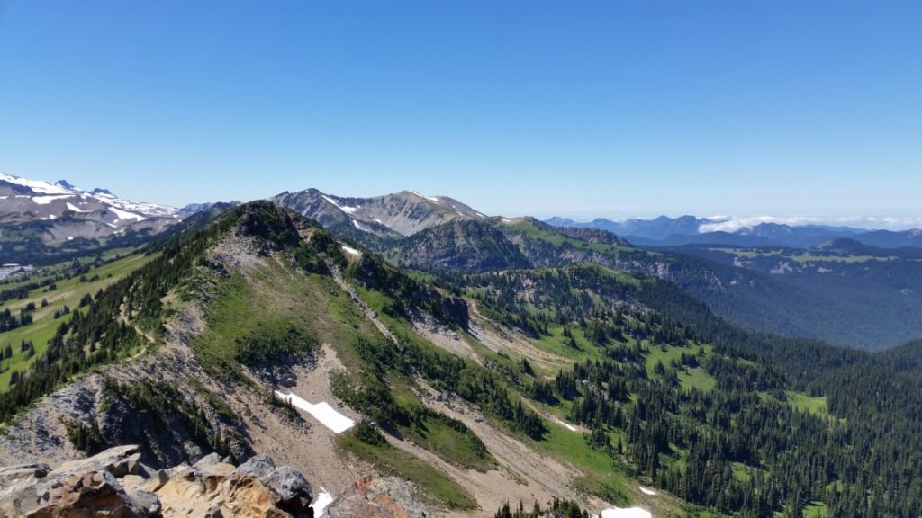 The view from Dege Peak, one of the best Mt Rainier hikes.
