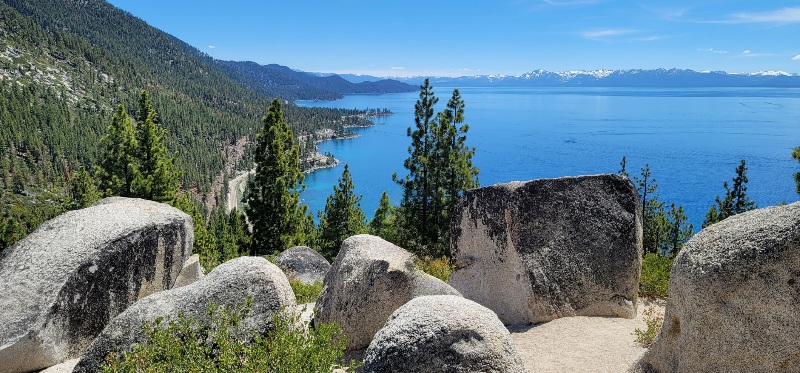 A view from one of the best hikes in North Lake Tahoe, the Monkey Rock Trail.