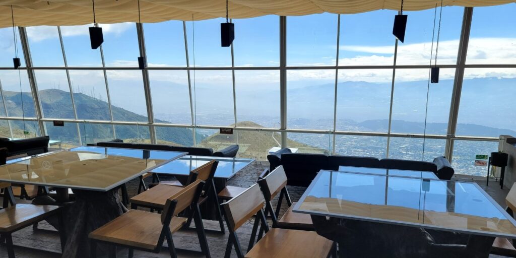 The view from the restaurant at the top of the Teleferico Cable Car in Quito.