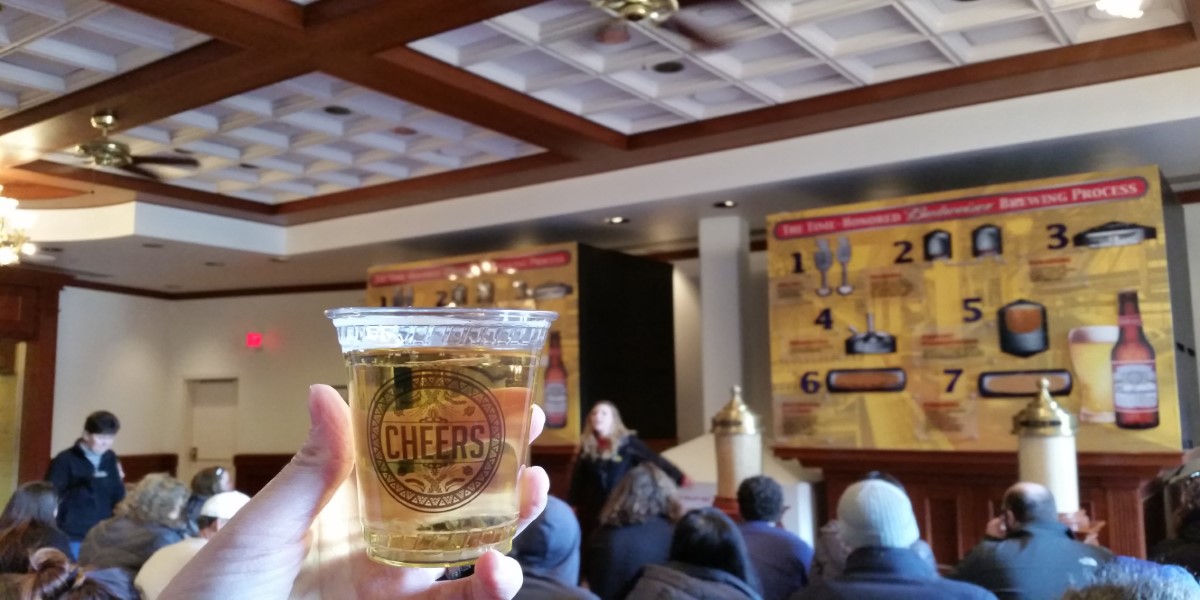 Inside the Anheuser Busch tour with the beer sample, one of the best free things to do in St Louis, Missouri.