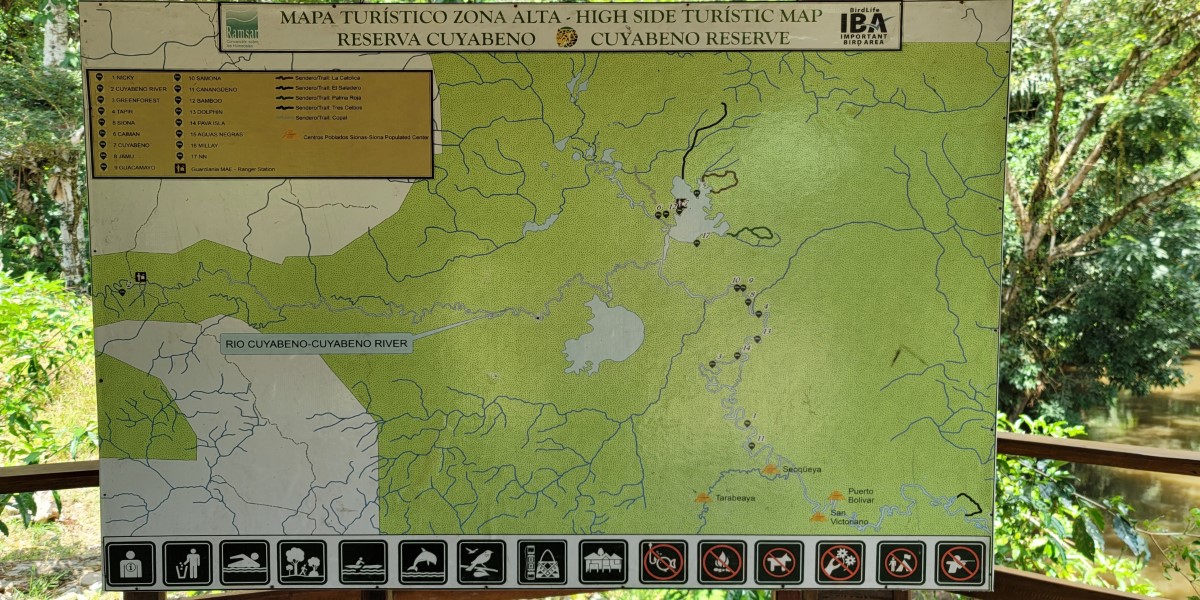 A map of the Cuyabeno Reserve.