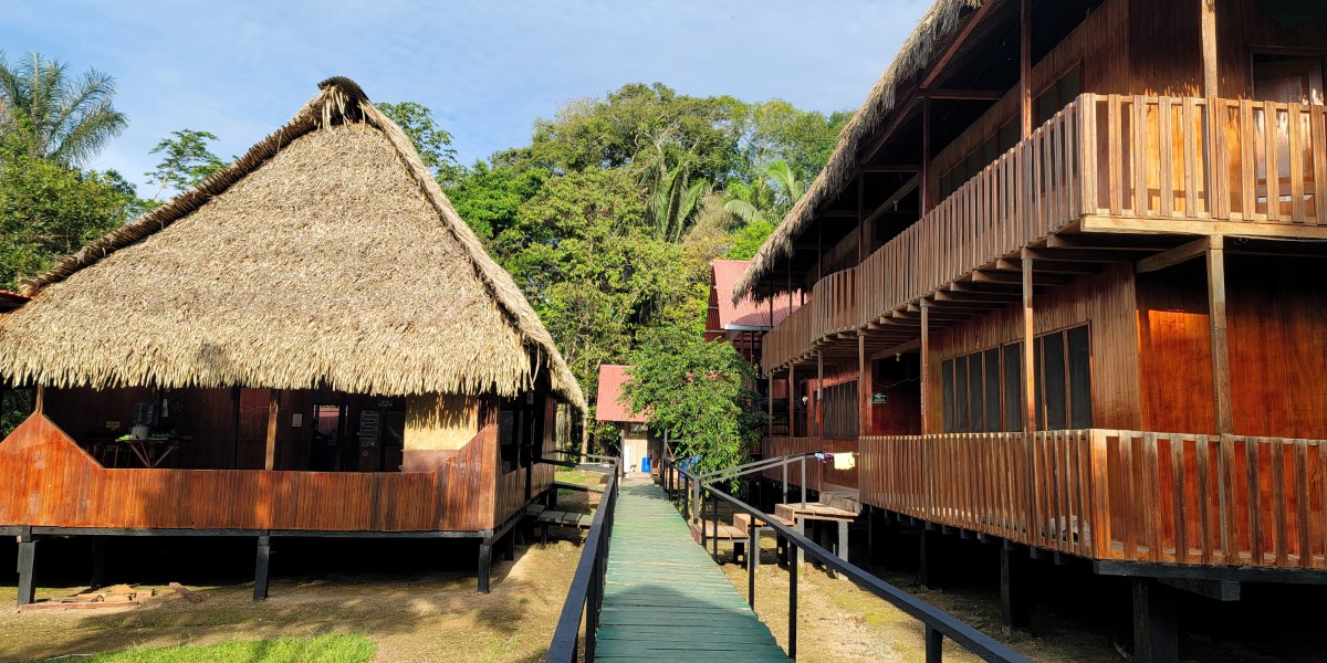 Dolphin lodge, one of the Ecuador Amazon lodges.