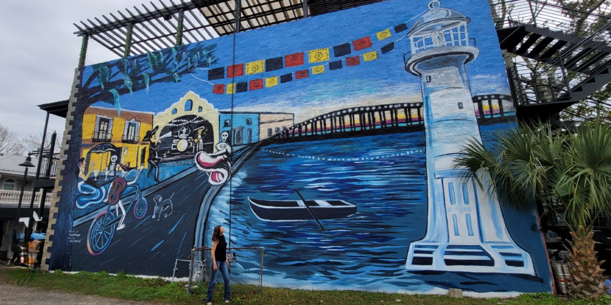 Rooftop Taco & Tequilla Bar Mural by Karah Younger and Robert Waldrop in Ocean Springs MS