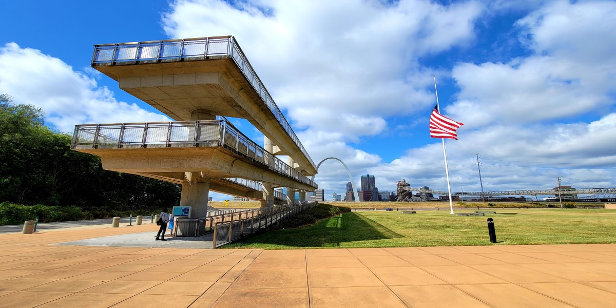 Malcolm, W. Martin Memorial Park, a park with a view of the Gateway Arch