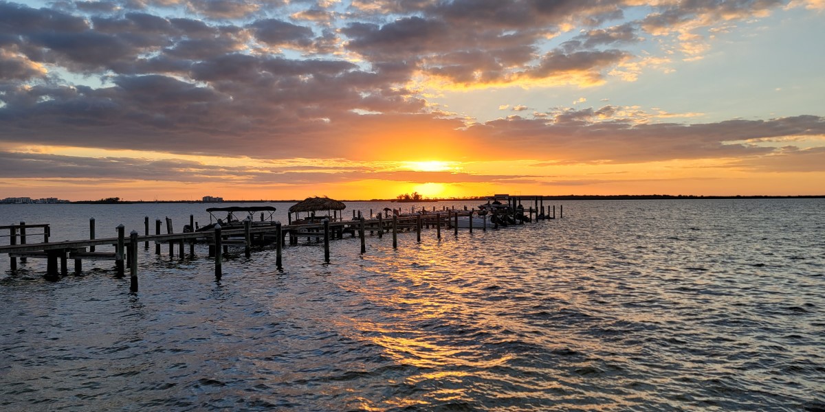 Sunset in southern Florida, one of the warm places to visit in January in the US.